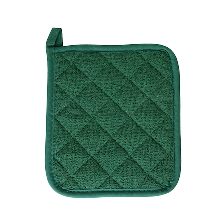 RITZ Value Basics Solid Quilted 100% Cotton Terry Pot Holder Hunter Green 9653145
